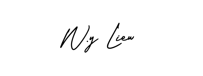 How to Draw W.y Liew signature style? AmerikaSignatureDemo-Regular is a latest design signature styles for name W.y Liew. W.y Liew signature style 3 images and pictures png