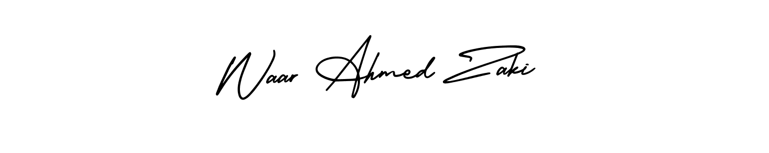 if you are searching for the best signature style for your name Waar Ahmed Zaki. so please give up your signature search. here we have designed multiple signature styles  using AmerikaSignatureDemo-Regular. Waar Ahmed Zaki signature style 3 images and pictures png