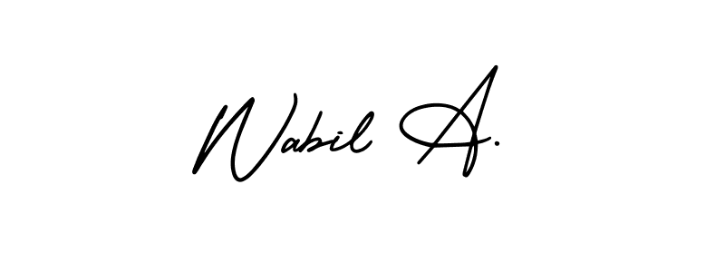 How to Draw Wabil A. signature style? AmerikaSignatureDemo-Regular is a latest design signature styles for name Wabil A.. Wabil A. signature style 3 images and pictures png