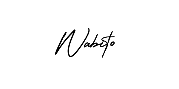 How to Draw Wabito signature style? AmerikaSignatureDemo-Regular is a latest design signature styles for name Wabito. Wabito signature style 3 images and pictures png