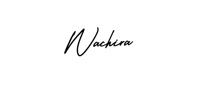 The best way (AmerikaSignatureDemo-Regular) to make a short signature is to pick only two or three words in your name. The name Wachira include a total of six letters. For converting this name. Wachira signature style 3 images and pictures png