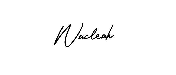 Design your own signature with our free online signature maker. With this signature software, you can create a handwritten (AmerikaSignatureDemo-Regular) signature for name Wacleah. Wacleah signature style 3 images and pictures png