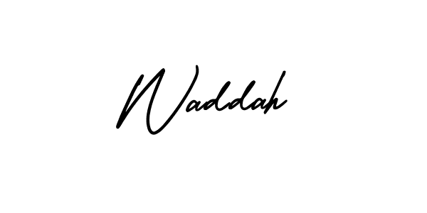 Waddah stylish signature style. Best Handwritten Sign (AmerikaSignatureDemo-Regular) for my name. Handwritten Signature Collection Ideas for my name Waddah. Waddah signature style 3 images and pictures png