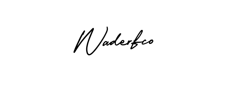 It looks lik you need a new signature style for name Waderfco. Design unique handwritten (AmerikaSignatureDemo-Regular) signature with our free signature maker in just a few clicks. Waderfco signature style 3 images and pictures png