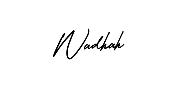 Make a beautiful signature design for name Wadhah. With this signature (AmerikaSignatureDemo-Regular) style, you can create a handwritten signature for free. Wadhah signature style 3 images and pictures png