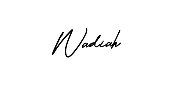 How to Draw Wadiah signature style? AmerikaSignatureDemo-Regular is a latest design signature styles for name Wadiah. Wadiah signature style 3 images and pictures png