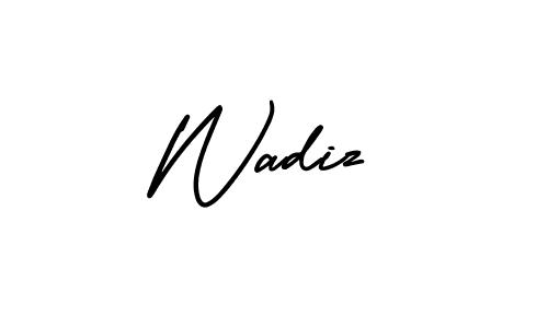 Use a signature maker to create a handwritten signature online. With this signature software, you can design (AmerikaSignatureDemo-Regular) your own signature for name Wadiz. Wadiz signature style 3 images and pictures png