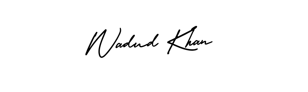 How to make Wadud Khan name signature. Use AmerikaSignatureDemo-Regular style for creating short signs online. This is the latest handwritten sign. Wadud Khan signature style 3 images and pictures png