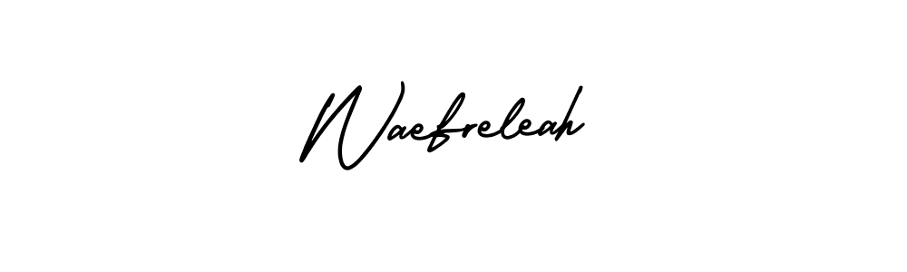 You should practise on your own different ways (AmerikaSignatureDemo-Regular) to write your name (Waefreleah) in signature. don't let someone else do it for you. Waefreleah signature style 3 images and pictures png