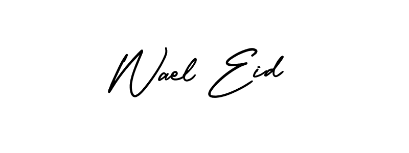 The best way (AmerikaSignatureDemo-Regular) to make a short signature is to pick only two or three words in your name. The name Wael Eid include a total of six letters. For converting this name. Wael Eid signature style 3 images and pictures png