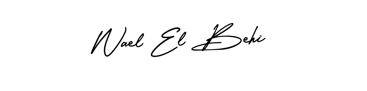 The best way (AmerikaSignatureDemo-Regular) to make a short signature is to pick only two or three words in your name. The name Wael El Behi include a total of six letters. For converting this name. Wael El Behi signature style 3 images and pictures png