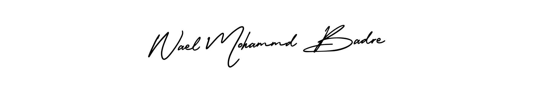 This is the best signature style for the Wael Mohammd Badre name. Also you like these signature font (AmerikaSignatureDemo-Regular). Mix name signature. Wael Mohammd Badre signature style 3 images and pictures png