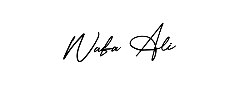 Similarly AmerikaSignatureDemo-Regular is the best handwritten signature design. Signature creator online .You can use it as an online autograph creator for name Wafa Ali. Wafa Ali signature style 3 images and pictures png