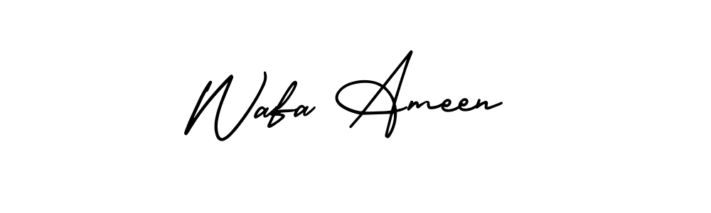 Similarly AmerikaSignatureDemo-Regular is the best handwritten signature design. Signature creator online .You can use it as an online autograph creator for name Wafa Ameen. Wafa Ameen signature style 3 images and pictures png