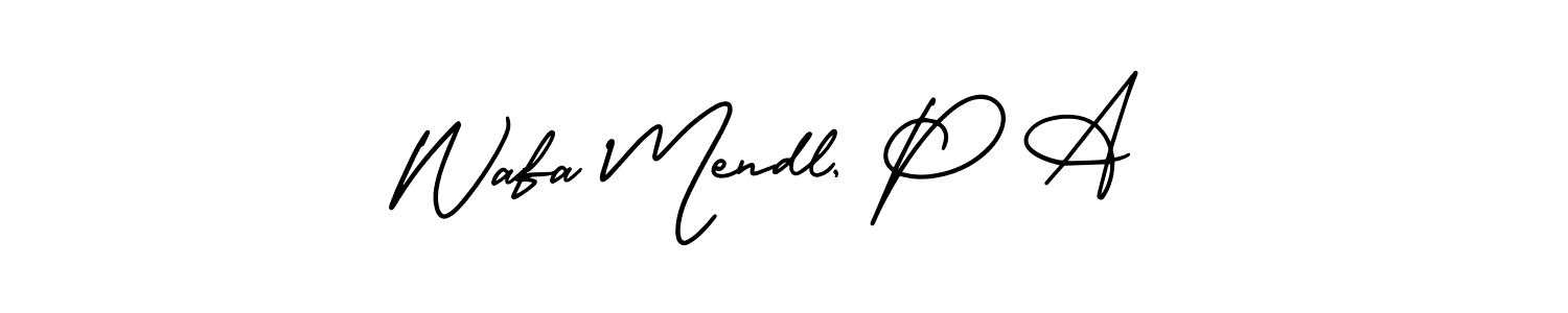 Once you've used our free online signature maker to create your best signature AmerikaSignatureDemo-Regular style, it's time to enjoy all of the benefits that Wafa Mendl, P A name signing documents. Wafa Mendl, P A signature style 3 images and pictures png