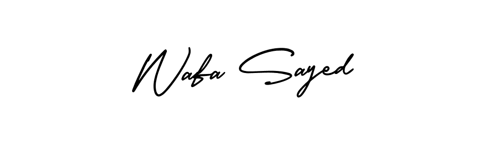 Make a short Wafa Sayed signature style. Manage your documents anywhere anytime using AmerikaSignatureDemo-Regular. Create and add eSignatures, submit forms, share and send files easily. Wafa Sayed signature style 3 images and pictures png