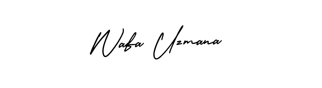 Use a signature maker to create a handwritten signature online. With this signature software, you can design (AmerikaSignatureDemo-Regular) your own signature for name Wafa Uzmana. Wafa Uzmana signature style 3 images and pictures png