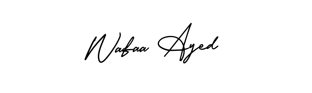 How to make Wafaa Ayed signature? AmerikaSignatureDemo-Regular is a professional autograph style. Create handwritten signature for Wafaa Ayed name. Wafaa Ayed signature style 3 images and pictures png