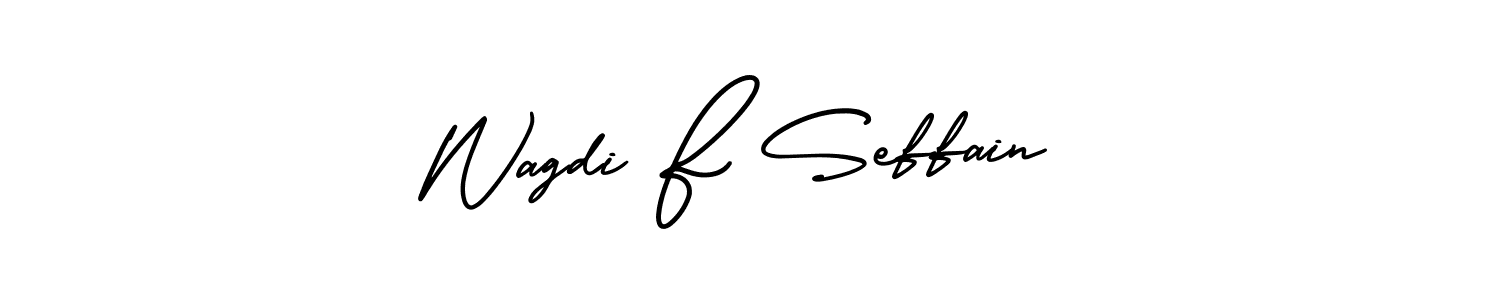 How to Draw Wagdi F Seffain signature style? AmerikaSignatureDemo-Regular is a latest design signature styles for name Wagdi F Seffain. Wagdi F Seffain signature style 3 images and pictures png