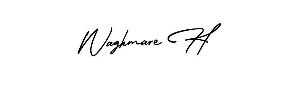 Waghmare H stylish signature style. Best Handwritten Sign (AmerikaSignatureDemo-Regular) for my name. Handwritten Signature Collection Ideas for my name Waghmare H. Waghmare H signature style 3 images and pictures png