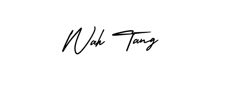 if you are searching for the best signature style for your name Wah Tang. so please give up your signature search. here we have designed multiple signature styles  using AmerikaSignatureDemo-Regular. Wah Tang signature style 3 images and pictures png