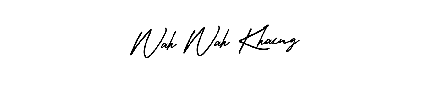 Design your own signature with our free online signature maker. With this signature software, you can create a handwritten (AmerikaSignatureDemo-Regular) signature for name Wah Wah Khaing. Wah Wah Khaing signature style 3 images and pictures png
