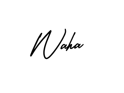 Design your own signature with our free online signature maker. With this signature software, you can create a handwritten (AmerikaSignatureDemo-Regular) signature for name Waha. Waha signature style 3 images and pictures png