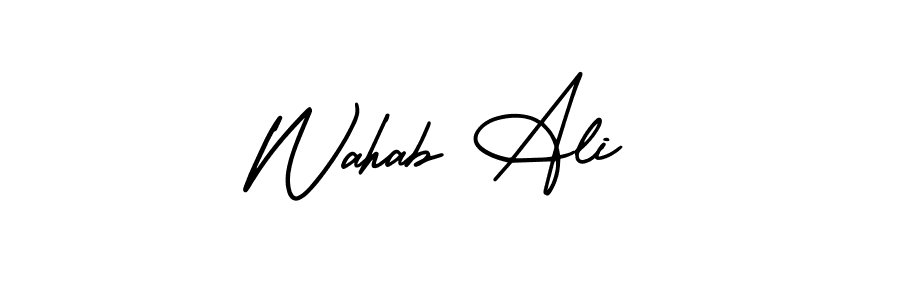 Check out images of Autograph of Wahab Ali name. Actor Wahab Ali Signature Style. AmerikaSignatureDemo-Regular is a professional sign style online. Wahab Ali signature style 3 images and pictures png