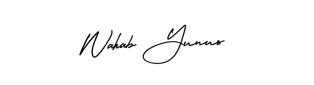 Wahab Yunus stylish signature style. Best Handwritten Sign (AmerikaSignatureDemo-Regular) for my name. Handwritten Signature Collection Ideas for my name Wahab Yunus. Wahab Yunus signature style 3 images and pictures png