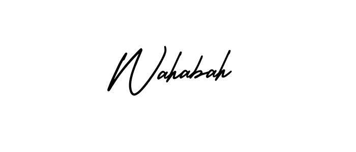 This is the best signature style for the Wahabah name. Also you like these signature font (AmerikaSignatureDemo-Regular). Mix name signature. Wahabah signature style 3 images and pictures png