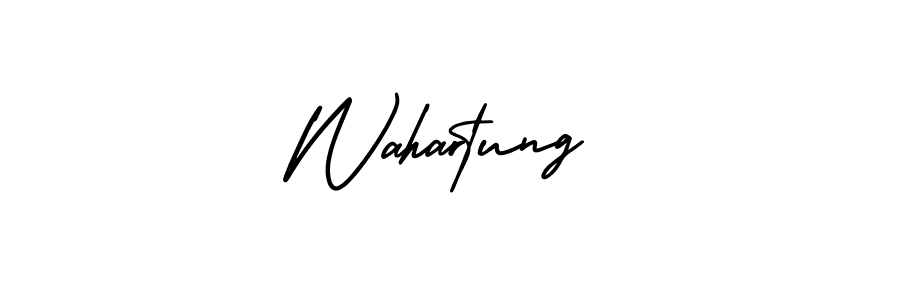 Design your own signature with our free online signature maker. With this signature software, you can create a handwritten (AmerikaSignatureDemo-Regular) signature for name Wahartung. Wahartung signature style 3 images and pictures png