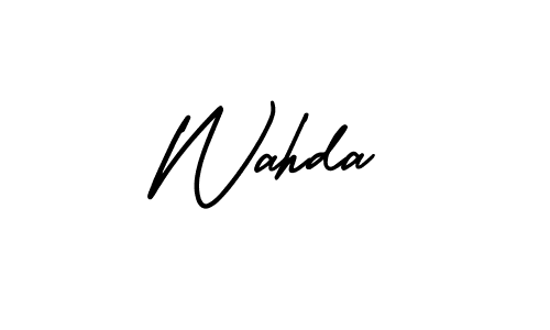 Wahda stylish signature style. Best Handwritten Sign (AmerikaSignatureDemo-Regular) for my name. Handwritten Signature Collection Ideas for my name Wahda. Wahda signature style 3 images and pictures png