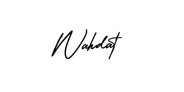 The best way (AmerikaSignatureDemo-Regular) to make a short signature is to pick only two or three words in your name. The name Wahdat include a total of six letters. For converting this name. Wahdat signature style 3 images and pictures png