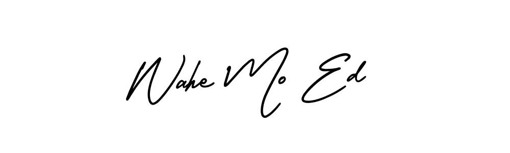 How to make Wahe Mo Ed signature? AmerikaSignatureDemo-Regular is a professional autograph style. Create handwritten signature for Wahe Mo Ed name. Wahe Mo Ed signature style 3 images and pictures png