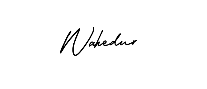 The best way (AmerikaSignatureDemo-Regular) to make a short signature is to pick only two or three words in your name. The name Wahedur include a total of six letters. For converting this name. Wahedur signature style 3 images and pictures png