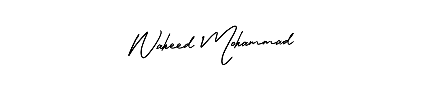 if you are searching for the best signature style for your name Waheed Mohammad. so please give up your signature search. here we have designed multiple signature styles  using AmerikaSignatureDemo-Regular. Waheed Mohammad signature style 3 images and pictures png