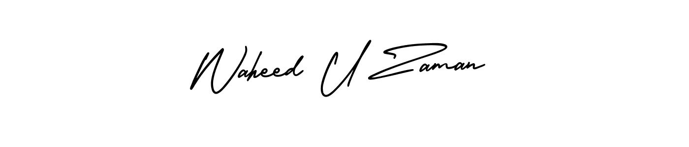 You should practise on your own different ways (AmerikaSignatureDemo-Regular) to write your name (Waheed U Zaman) in signature. don't let someone else do it for you. Waheed U Zaman signature style 3 images and pictures png
