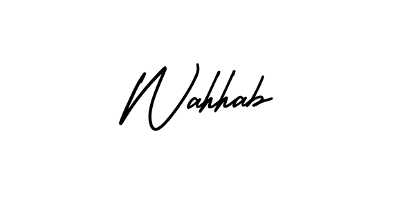 You should practise on your own different ways (AmerikaSignatureDemo-Regular) to write your name (Wahhab) in signature. don't let someone else do it for you. Wahhab signature style 3 images and pictures png