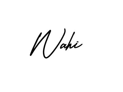 Use a signature maker to create a handwritten signature online. With this signature software, you can design (AmerikaSignatureDemo-Regular) your own signature for name Wahi. Wahi signature style 3 images and pictures png