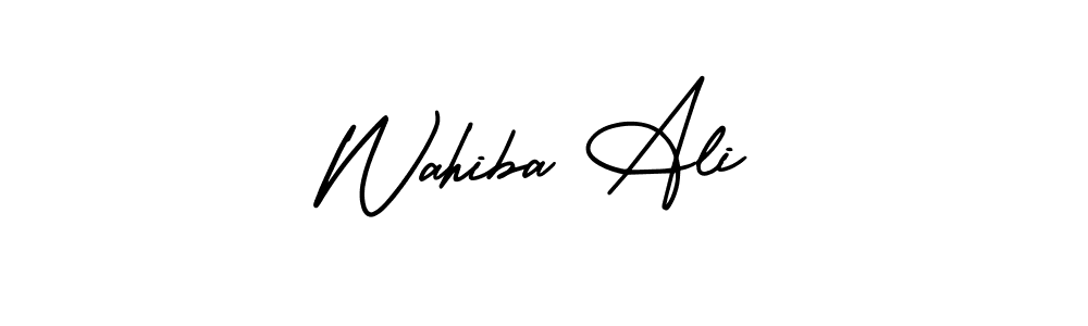 Check out images of Autograph of Wahiba Ali name. Actor Wahiba Ali Signature Style. AmerikaSignatureDemo-Regular is a professional sign style online. Wahiba Ali signature style 3 images and pictures png