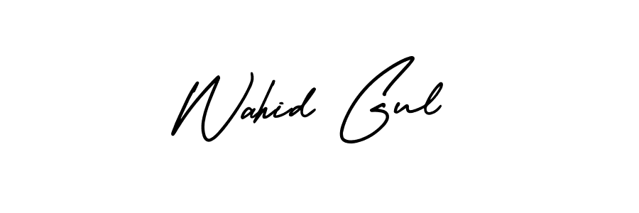 Wahid Gul stylish signature style. Best Handwritten Sign (AmerikaSignatureDemo-Regular) for my name. Handwritten Signature Collection Ideas for my name Wahid Gul. Wahid Gul signature style 3 images and pictures png