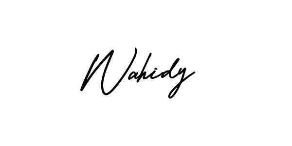 You should practise on your own different ways (AmerikaSignatureDemo-Regular) to write your name (Wahidy) in signature. don't let someone else do it for you. Wahidy signature style 3 images and pictures png