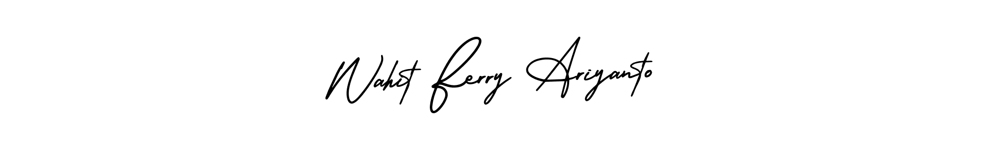 Use a signature maker to create a handwritten signature online. With this signature software, you can design (AmerikaSignatureDemo-Regular) your own signature for name Wahit Ferry Ariyanto. Wahit Ferry Ariyanto signature style 3 images and pictures png