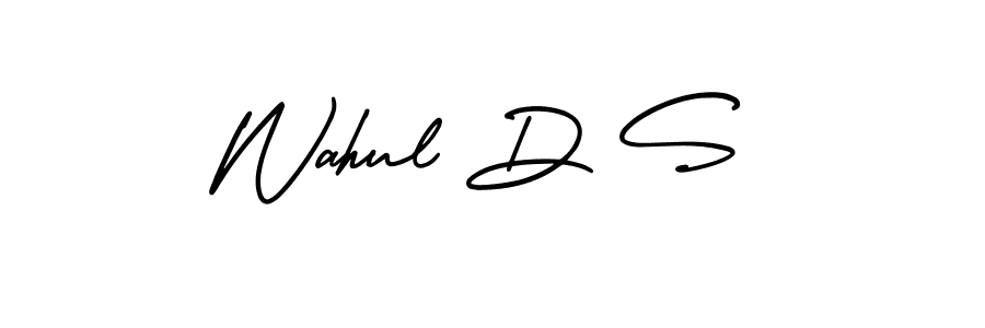 Also You can easily find your signature by using the search form. We will create Wahul D S name handwritten signature images for you free of cost using AmerikaSignatureDemo-Regular sign style. Wahul D S signature style 3 images and pictures png