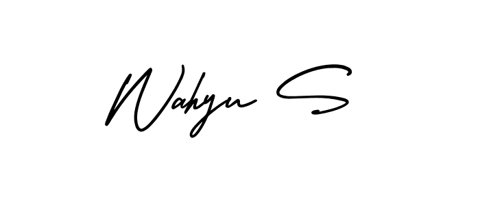 Design your own signature with our free online signature maker. With this signature software, you can create a handwritten (AmerikaSignatureDemo-Regular) signature for name Wahyu S. Wahyu S signature style 3 images and pictures png