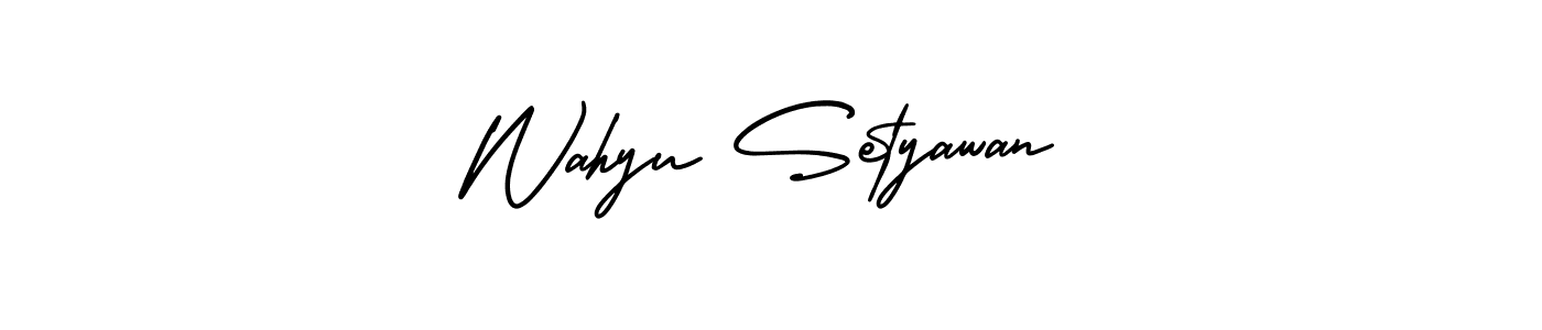 You should practise on your own different ways (AmerikaSignatureDemo-Regular) to write your name (Wahyu Setyawan) in signature. don't let someone else do it for you. Wahyu Setyawan signature style 3 images and pictures png