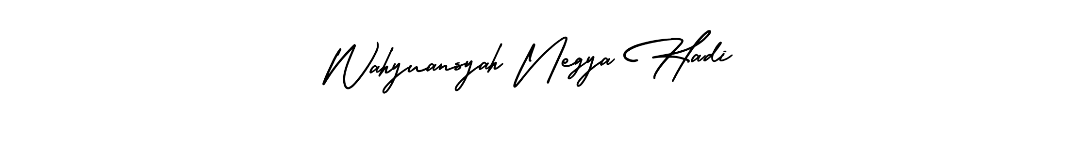 AmerikaSignatureDemo-Regular is a professional signature style that is perfect for those who want to add a touch of class to their signature. It is also a great choice for those who want to make their signature more unique. Get Wahyuansyah Negya Hadi name to fancy signature for free. Wahyuansyah Negya Hadi signature style 3 images and pictures png