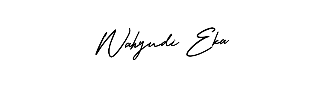 How to make Wahyudi Eka name signature. Use AmerikaSignatureDemo-Regular style for creating short signs online. This is the latest handwritten sign. Wahyudi Eka signature style 3 images and pictures png