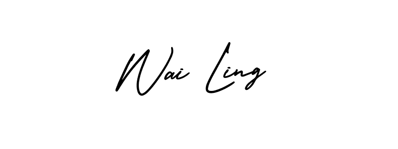 Wai Ling stylish signature style. Best Handwritten Sign (AmerikaSignatureDemo-Regular) for my name. Handwritten Signature Collection Ideas for my name Wai Ling. Wai Ling signature style 3 images and pictures png