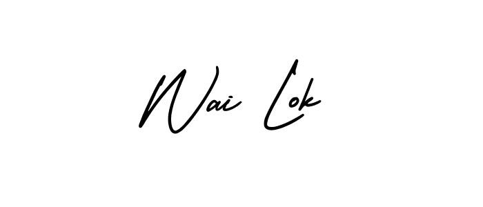 Wai Lok stylish signature style. Best Handwritten Sign (AmerikaSignatureDemo-Regular) for my name. Handwritten Signature Collection Ideas for my name Wai Lok. Wai Lok signature style 3 images and pictures png